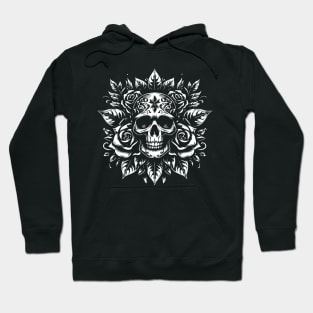 tattoo skull and flowers design Hoodie